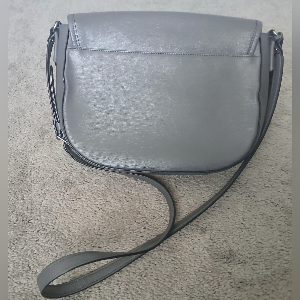 Grey Leather Ralph Lauren Purse - Picture 2 of 4